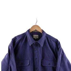 Cabelas Legendary Quality Mens XL Tall Blue Long Sleeve Button Up Work Shirt